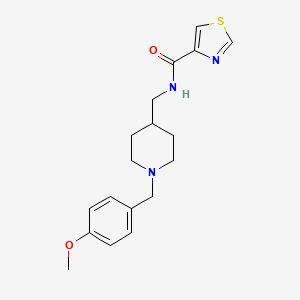 molecular formula C18H23N3O2S B7563746 N-[[1-[(4-methoxyphenyl)methyl]piperidin-4-yl]methyl]-1,3-thiazole-4-carboxamide 