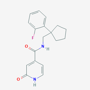 molecular formula C18H19FN2O2 B7563761 N-[[1-(2-fluorophenyl)cyclopentyl]methyl]-2-oxo-1H-pyridine-4-carboxamide 