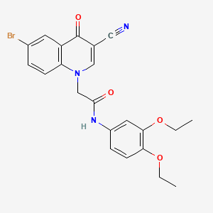 molecular formula C22H20BrN3O4 B7563773 2-(6-bromo-3-cyano-4-oxoquinolin-1-yl)-N-(3,4-diethoxyphenyl)acetamide 