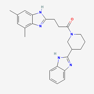 molecular formula C24H27N5O B7563779 1-[3-(1H-benzimidazol-2-yl)piperidin-1-yl]-3-(4,6-dimethyl-1H-benzimidazol-2-yl)propan-1-one 