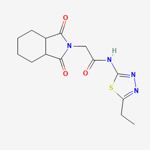 molecular formula C14H18N4O3S B7563787 2-(1,3-dioxo-3a,4,5,6,7,7a-hexahydroisoindol-2-yl)-N-(5-ethyl-1,3,4-thiadiazol-2-yl)acetamide 