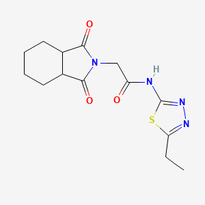 2-(1,3-dioxo-3a,4,5,6,7,7a-hexahydroisoindol-2-yl)-N-(5-ethyl-1,3,4-thiadiazol-2-yl)acetamide