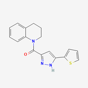 molecular formula C17H15N3OS B7563800 3,4-dihydroquinolin-1(2H)-yl[5-(thiophen-2-yl)-1H-pyrazol-3-yl]methanone 