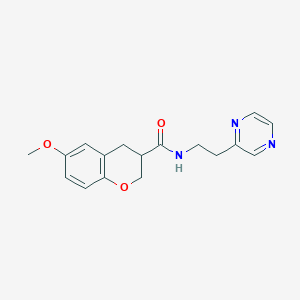 6-methoxy-N-(2-pyrazin-2-ylethyl)-3,4-dihydro-2H-chromene-3-carboxamide