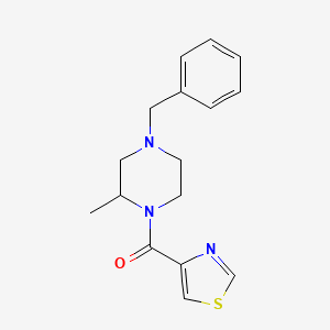 molecular formula C16H19N3OS B7563810 (4-Benzyl-2-methylpiperazin-1-yl)-(1,3-thiazol-4-yl)methanone 