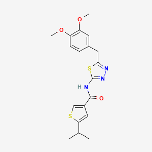 N-[5-[(3,4-dimethoxyphenyl)methyl]-1,3,4-thiadiazol-2-yl]-5-propan-2-ylthiophene-3-carboxamide