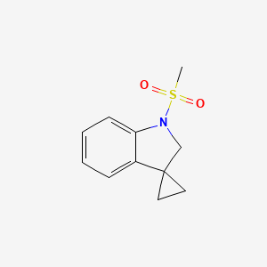 molecular formula C11H13NO2S B7563864 1-methylsulfonylspiro[2H-indole-3,1'-cyclopropane] 