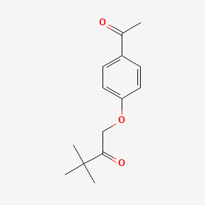 molecular formula C14H18O3 B7563873 1-(4-Acetylphenoxy)-3,3-dimethyl-2-butanone 