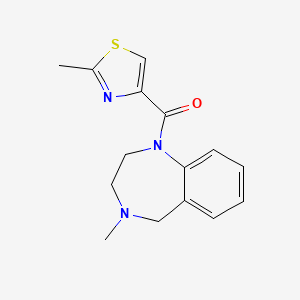 molecular formula C15H17N3OS B7563892 (4-methyl-3,5-dihydro-2H-1,4-benzodiazepin-1-yl)-(2-methyl-1,3-thiazol-4-yl)methanone 
