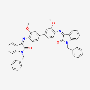 molecular formula C44H34N4O4 B7563898 1-Benzyl-3-[4-[4-[(1-benzyl-2-oxoindol-3-ylidene)amino]-3-methoxyphenyl]-2-methoxyphenyl]iminoindol-2-one 