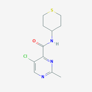 molecular formula C11H14ClN3OS B7563901 5-chloro-2-methyl-N-(thian-4-yl)pyrimidine-4-carboxamide 