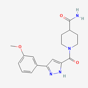 1-{[5-(3-methoxyphenyl)-1H-pyrazol-3-yl]carbonyl}piperidine-4-carboxamide