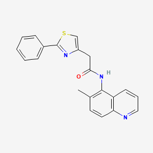 molecular formula C21H17N3OS B7563942 N-(6-methylquinolin-5-yl)-2-(2-phenyl-1,3-thiazol-4-yl)acetamide 