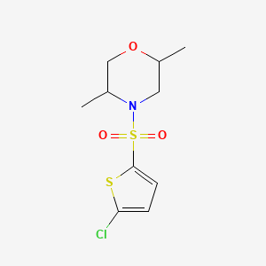 molecular formula C10H14ClNO3S2 B7563944 4-(5-Chlorothiophen-2-yl)sulfonyl-2,5-dimethylmorpholine 