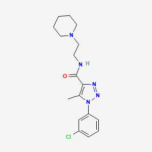 molecular formula C17H22ClN5O B7563946 1-(3-chlorophenyl)-5-methyl-N-[2-(piperidin-1-yl)ethyl]-1H-1,2,3-triazole-4-carboxamide 