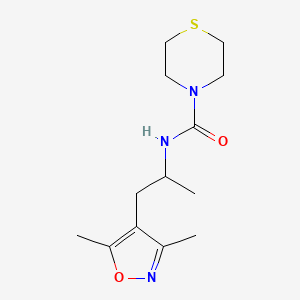 molecular formula C13H21N3O2S B7563951 N-[1-(3,5-dimethyl-1,2-oxazol-4-yl)propan-2-yl]thiomorpholine-4-carboxamide 
