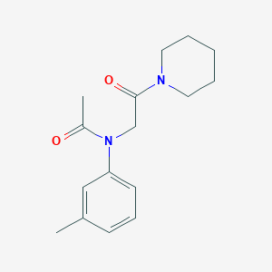 molecular formula C16H22N2O2 B7563958 N-(3-Methylphenyl)-N-(2-piperidino-2-oxoethyl)acetamide 