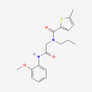 molecular formula C18H22N2O3S B7563967 N-[2-(2-methoxyanilino)-2-oxoethyl]-5-methyl-N-propylthiophene-2-carboxamide 