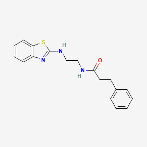molecular formula C18H19N3OS B7564058 N-[2-(1,3-benzothiazol-2-ylamino)ethyl]-3-phenylpropanamide 