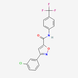 molecular formula C17H10ClF3N2O2 B7564075 3-(3-chlorophenyl)-N~5~-[4-(trifluoromethyl)phenyl]-5-isoxazolecarboxamide 