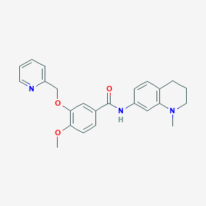 molecular formula C24H25N3O3 B7564079 4-methoxy-N-(1-methyl-3,4-dihydro-2H-quinolin-7-yl)-3-(pyridin-2-ylmethoxy)benzamide 