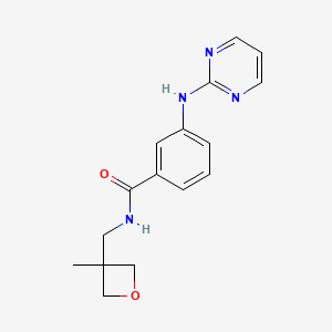 molecular formula C16H18N4O2 B7564094 N-[(3-methyloxetan-3-yl)methyl]-3-(pyrimidin-2-ylamino)benzamide 