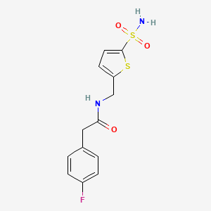 2-(4-fluorophenyl)-N-[(5-sulfamoylthiophen-2-yl)methyl]acetamide