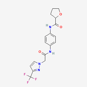 N-[4-[[2-[3-(trifluoromethyl)pyrazol-1-yl]acetyl]amino]phenyl]oxolane-2-carboxamide