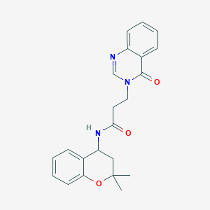 molecular formula C22H23N3O3 B7564107 N-(2,2-dimethyl-3,4-dihydrochromen-4-yl)-3-(4-oxoquinazolin-3-yl)propanamide 