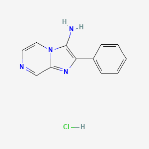 molecular formula C12H11ClN4 B7564118 2-phenyl-3H,7H-imidazo[1,2-a]pyrazin-3-imine hydrochloride 