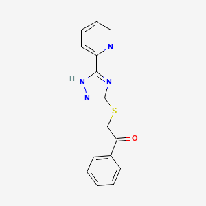 1-phenyl-2-[(5-pyridin-2-yl-1H-1,2,4-triazol-3-yl)sulfanyl]ethanone