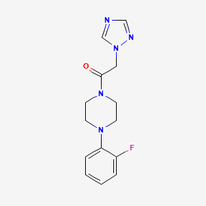 molecular formula C14H16FN5O B7564124 1-[4-(2-Fluorophenyl)piperazin-1-yl]-2-(1,2,4-triazol-1-yl)ethanone 