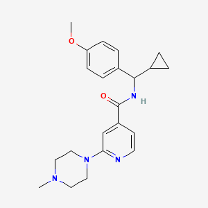 molecular formula C22H28N4O2 B7564129 N-[cyclopropyl-(4-methoxyphenyl)methyl]-2-(4-methylpiperazin-1-yl)pyridine-4-carboxamide 