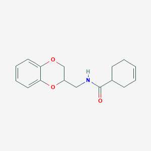 N-(2,3-dihydro-1,4-benzodioxin-3-ylmethyl)cyclohex-3-ene-1-carboxamide