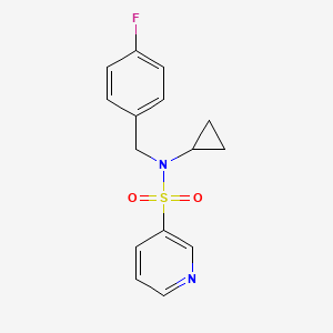 molecular formula C15H15FN2O2S B7564144 N-cyclopropyl-N-[(4-fluorophenyl)methyl]pyridine-3-sulfonamide 