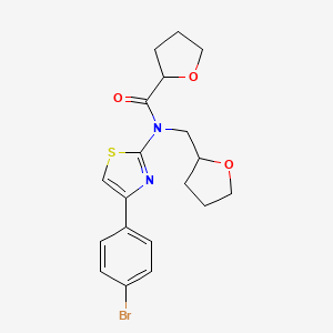 molecular formula C19H21BrN2O3S B7564150 N-[4-(4-bromophenyl)-1,3-thiazol-2-yl]-N-(oxolan-2-ylmethyl)oxolane-2-carboxamide 