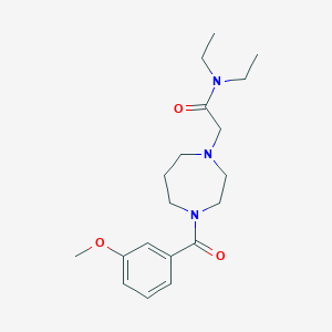 molecular formula C19H29N3O3 B7564157 N,N-diethyl-2-[4-(3-methoxybenzoyl)-1,4-diazepan-1-yl]acetamide 