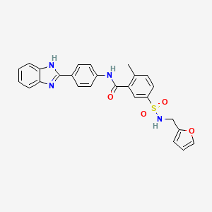 molecular formula C26H22N4O4S B7564160 N-[4-(1H-benzimidazol-2-yl)phenyl]-5-(furan-2-ylmethylsulfamoyl)-2-methylbenzamide 