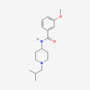 3-methoxy-N-[1-(2-methylpropyl)piperidin-4-yl]benzamide