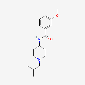 molecular formula C17H26N2O2 B7564175 3-methoxy-N-[1-(2-methylpropyl)piperidin-4-yl]benzamide 