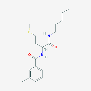 molecular formula C18H28N2O2S B7564177 3-methyl-N-[4-methylsulfanyl-1-oxo-1-(pentylamino)butan-2-yl]benzamide 