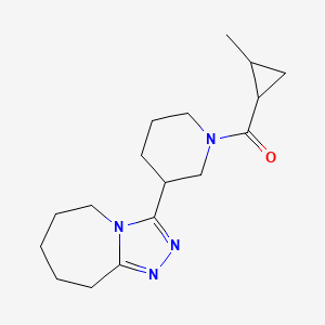 molecular formula C17H26N4O B7564184 (2-methylcyclopropyl)-[3-(6,7,8,9-tetrahydro-5H-[1,2,4]triazolo[4,3-a]azepin-3-yl)piperidin-1-yl]methanone 