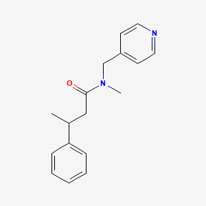 molecular formula C17H20N2O B7564197 N-methyl-3-phenyl-N-(pyridin-4-ylmethyl)butanamide 