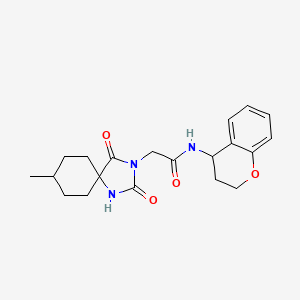 molecular formula C20H25N3O4 B7564200 N-(3,4-dihydro-2H-chromen-4-yl)-2-(8-methyl-2,4-dioxo-1,3-diazaspiro[4.5]decan-3-yl)acetamide 