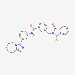 molecular formula C29H25N5O3 B7564213 3-[(1,3-dioxoisoindol-2-yl)methyl]-N-[3-(6,7,8,9-tetrahydro-5H-[1,2,4]triazolo[4,3-a]azepin-3-yl)phenyl]benzamide 