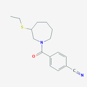 4-(3-Ethylsulfanylazepane-1-carbonyl)benzonitrile