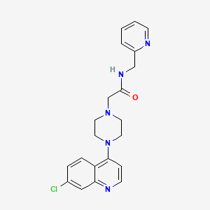 molecular formula C21H22ClN5O B7564304 2-[4-(7-chloroquinolin-4-yl)piperazin-1-yl]-N-(pyridin-2-ylmethyl)acetamide 