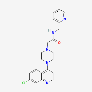 molecular formula C21H22ClN5O B7564304 2-[4-(7-氯喹啉-4-基)哌嗪-1-基]-N-(吡啶-2-基甲基)乙酰胺 