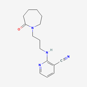 molecular formula C15H20N4O B7564310 2-[3-(2-Oxoazepan-1-yl)propylamino]pyridine-3-carbonitrile 