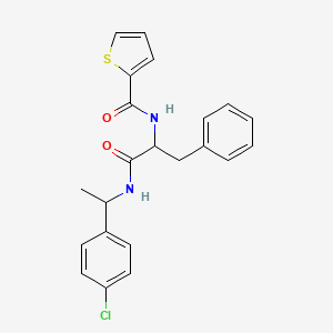 molecular formula C22H21ClN2O2S B7564327 N-[1-[1-(4-chlorophenyl)ethylamino]-1-oxo-3-phenylpropan-2-yl]thiophene-2-carboxamide 